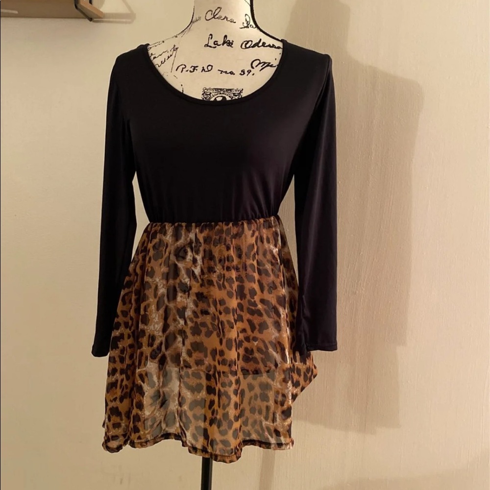 Leopard and Black Dress